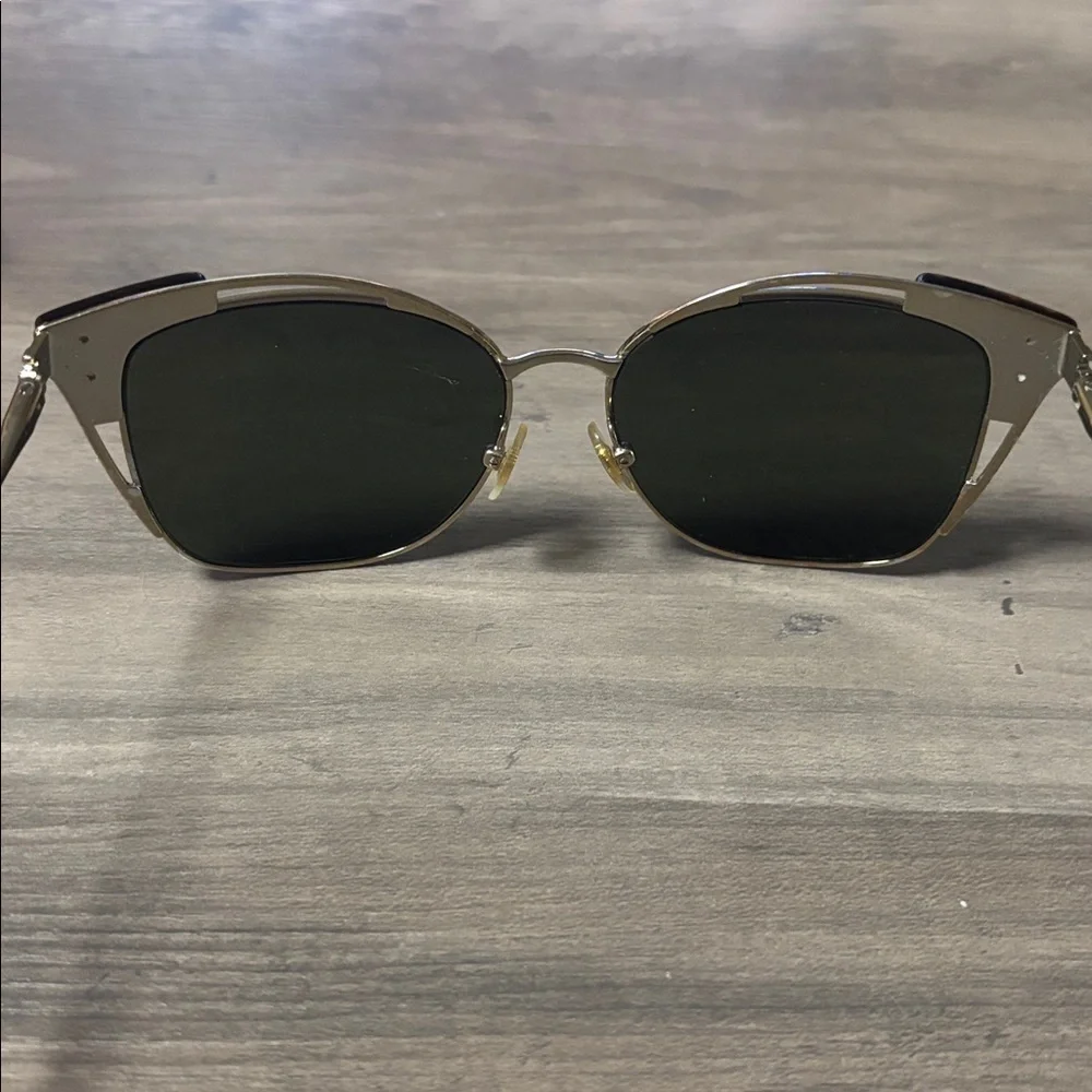 Tory Burch TY6049 Open Metal Frame Sunglasses with Tortoise Shell Accent